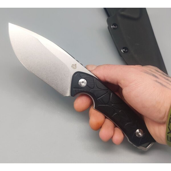 QSP Knife Tiny TOT Fixed Blade QS169-A1 G10 Black