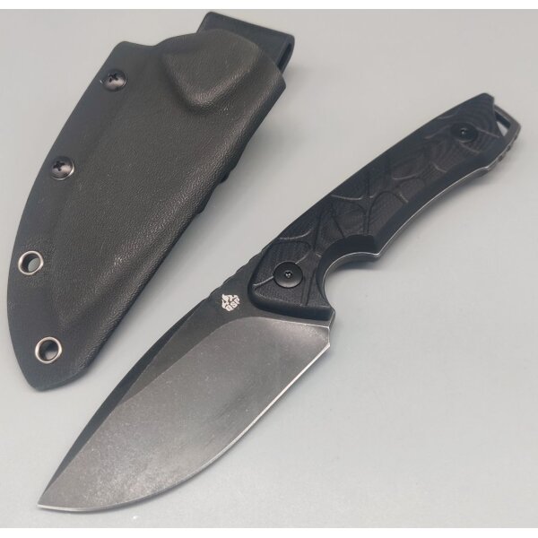 QSP Knife Tiny TOT Fixed Blade QS169-A2 G10 Black