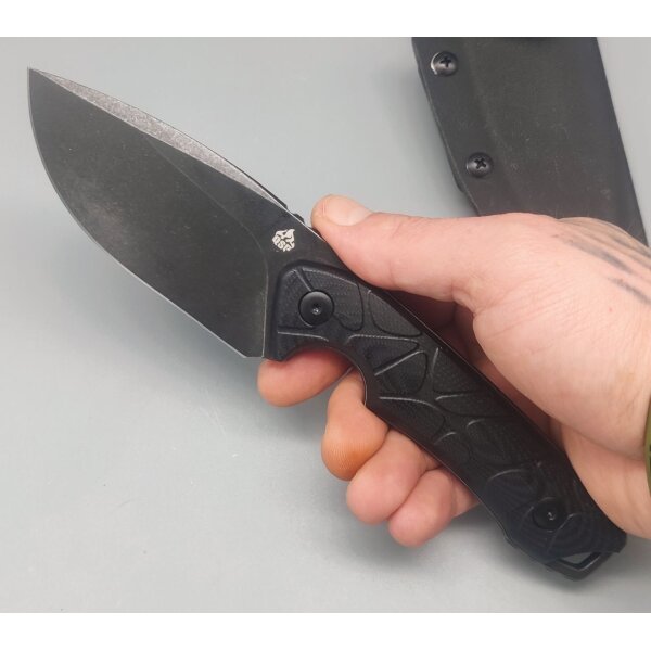 QSP Knife Tiny TOT Fixed Blade QS169-A2 G10 Black