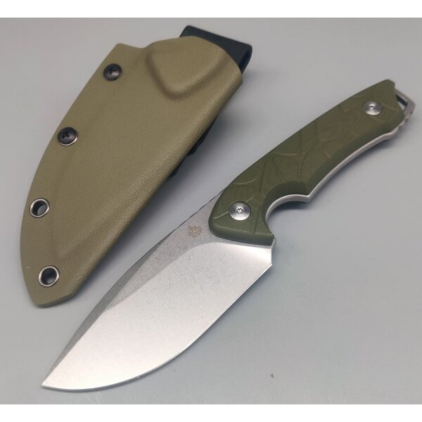QSP Knife Tiny TOT Fixed Blade QS169-B1 G10 OD Green