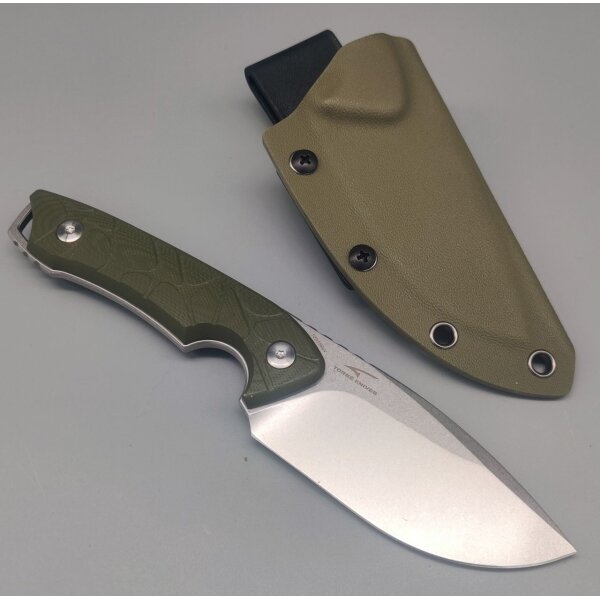 QSP Knife Tiny TOT Fixed Blade QS169-B1 G10 OD Green