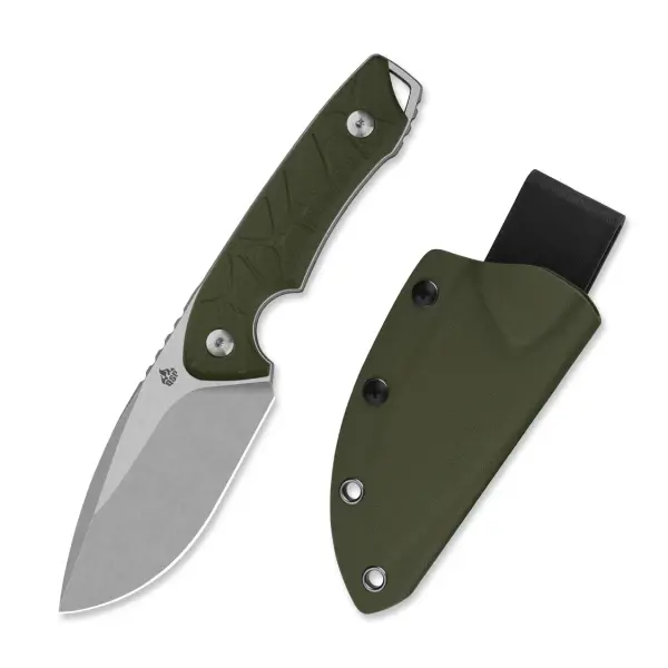 QSP Knife Tiny TOT Fixed Blade QS169-B1 G10 OD Green