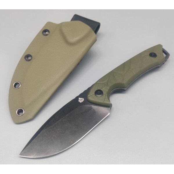 QSP Knife Tiny TOT Fixed Blade QS169-B2 G10 OD Green