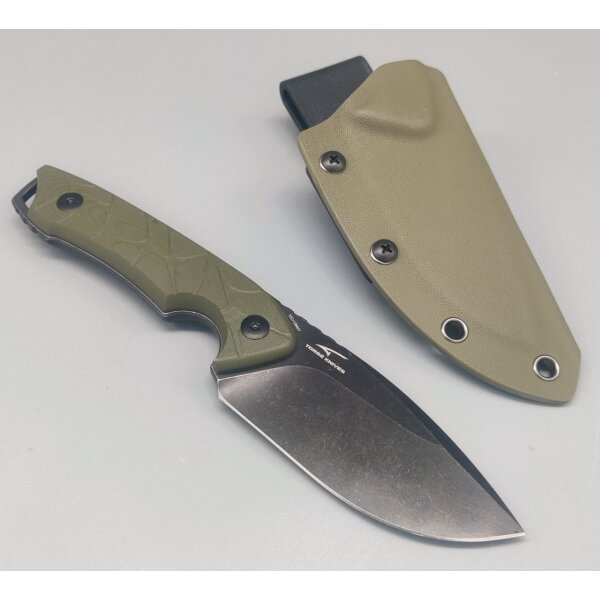 QSP Knife Tiny TOT Fixed Blade QS169-B2 G10 OD Green