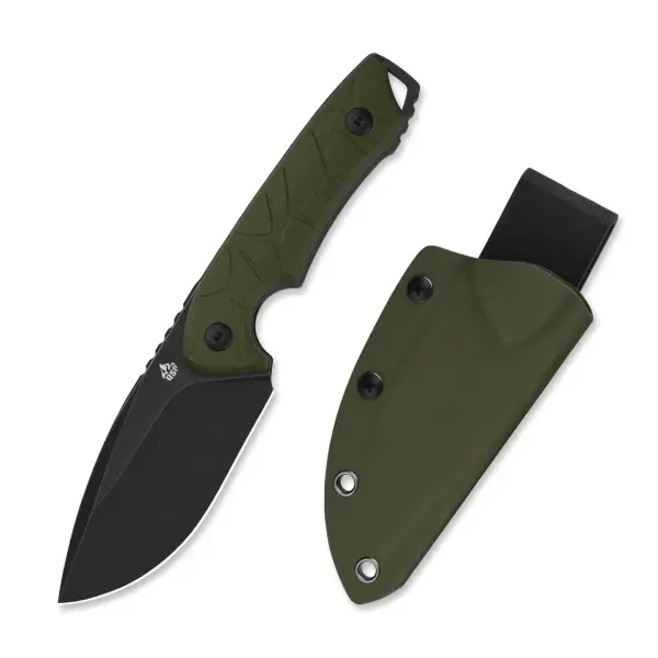 QSP Knife Tiny TOT Fixed Blade QS169-B2 G10 OD Green