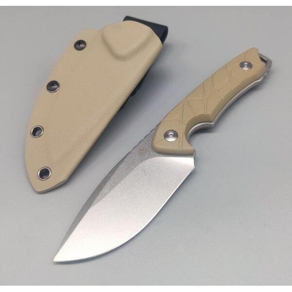 QSP Knife Tiny TOT Fixed Blade QS169-C1 G10 Sand