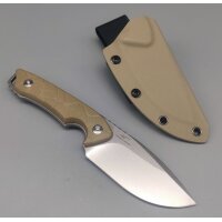 QSP Knife Tiny TOT Fixed Blade QS169-C1 G10 Sand
