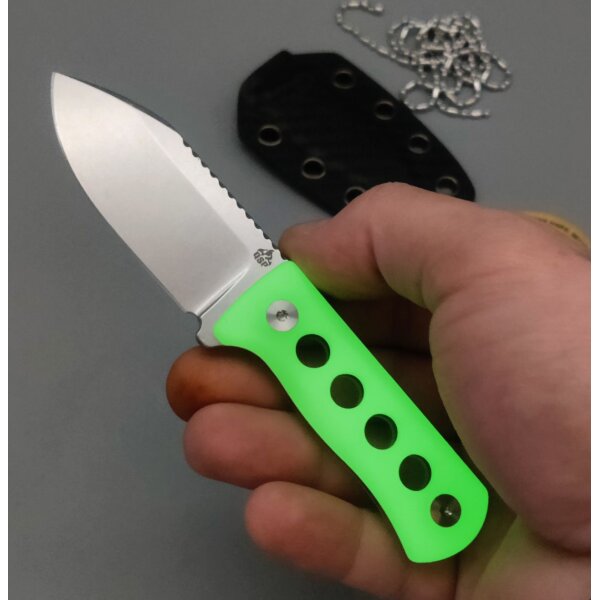 QSP Knife Canary Neck Knife QS141-K1 14C28N Stahl Resin Glow in the Dark