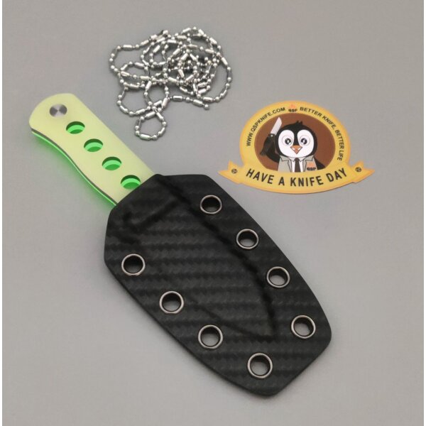 QSP Knife Canary Neck Knife QS141-K1 14C28N Stahl Resin Glow in the Dark