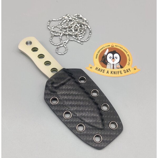 QSP Knife Canary Neck Knife QS141-K1 14C28N Stahl Resin Glow in the Dark