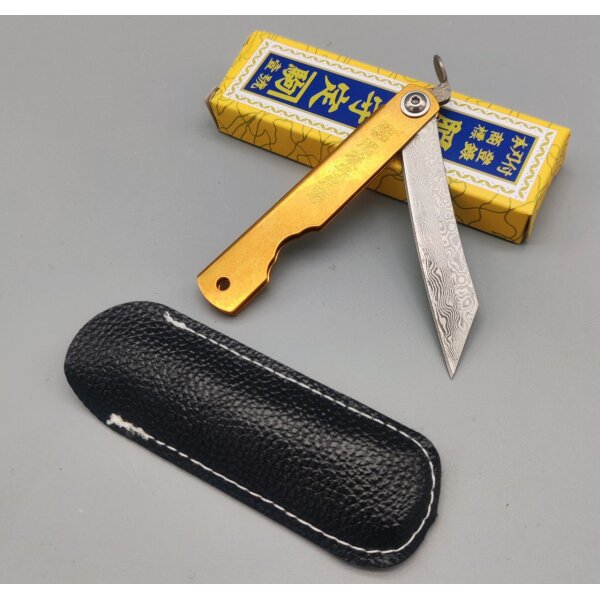 Joker Shape Friction Folder Damast Stahl Messinggriff
