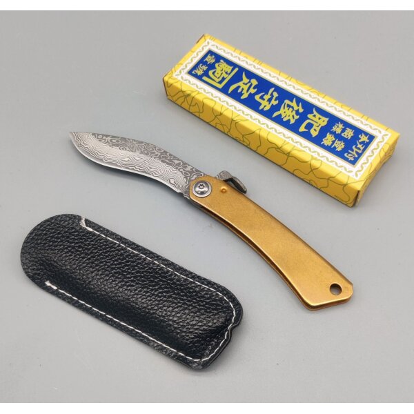 Joker JKR Kukri Friction Folder Damast Stahl Messinggriff
