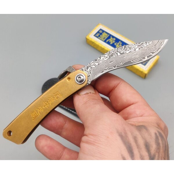 Joker JKR Kukri Friction Folder Damast Stahl Messinggriff