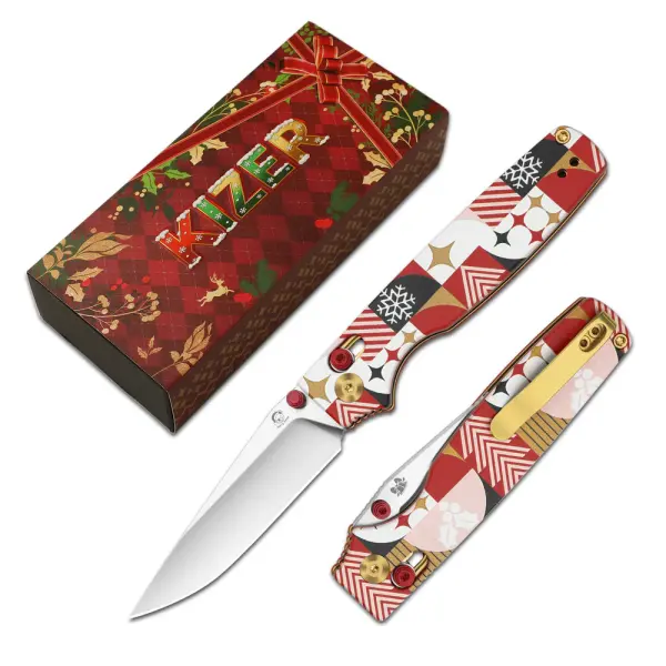 Kizer Original 2 Clutch Lock 14C28N Stahl G10 Christmas Edition