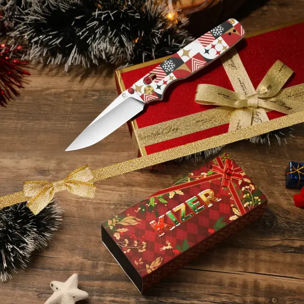 Kizer Original 2 Clutch Lock 14C28N Stahl G10 Christmas Edition