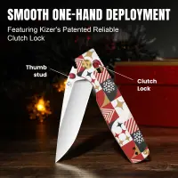 Kizer Original 2 Clutch Lock 14C28N Stahl G10 Christmas...