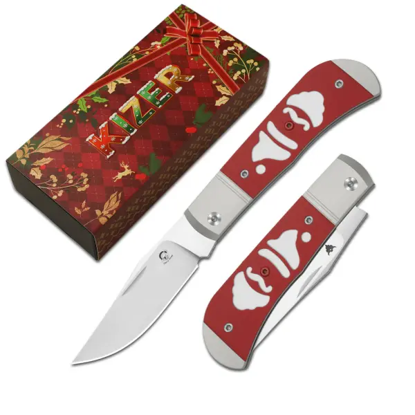 Kizer Trestle Slipjoint 14C28N Stahl Aluminium/ G10 Christmas Edition