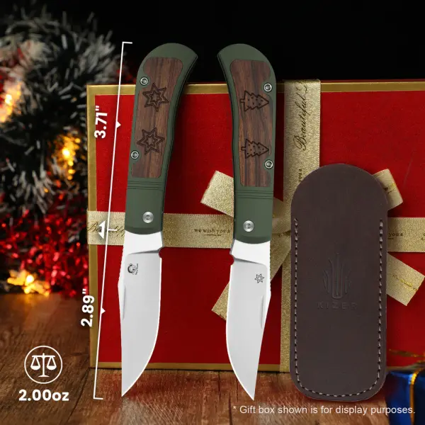 Kizer Trestle Slipjoint S45VN Stahl Aluminium/ Mkuruti Christmas Edition