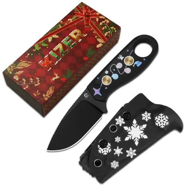 Kizer Beaver Fixed Blade EDC D2 Stahl G10 Christmas Edition