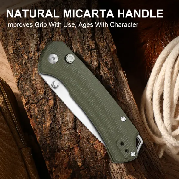 Kizer T1 BD Button Lock Folder Nitro-V Stahl Micarta
