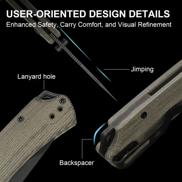 Kizer T1 CD Clutch Lock Folder Nitro-V Stahl Norplex UltreX™ Micarta