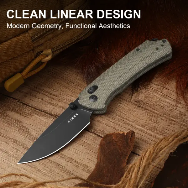 Kizer T1 CD Clutch Lock Folder Nitro-V Stahl Norplex UltreX™ Micarta