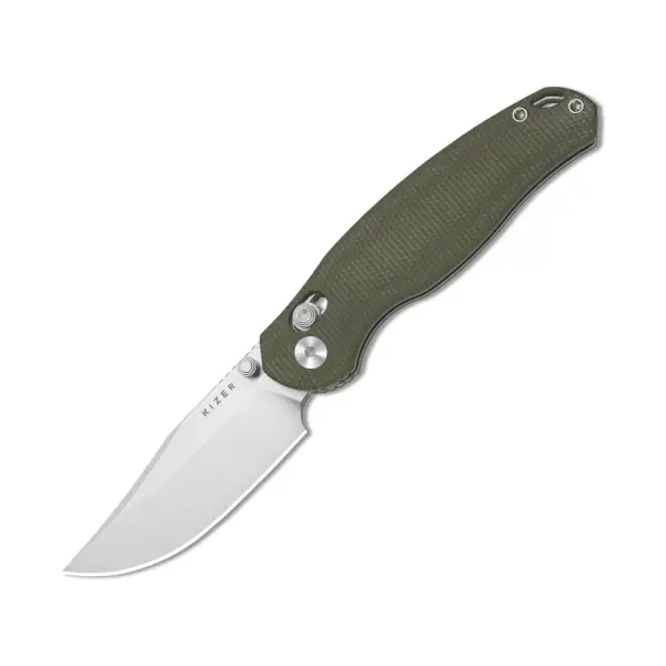 Kizer Phoca CC Clutch Lock Folder AEB-L Stahl Micarta Green