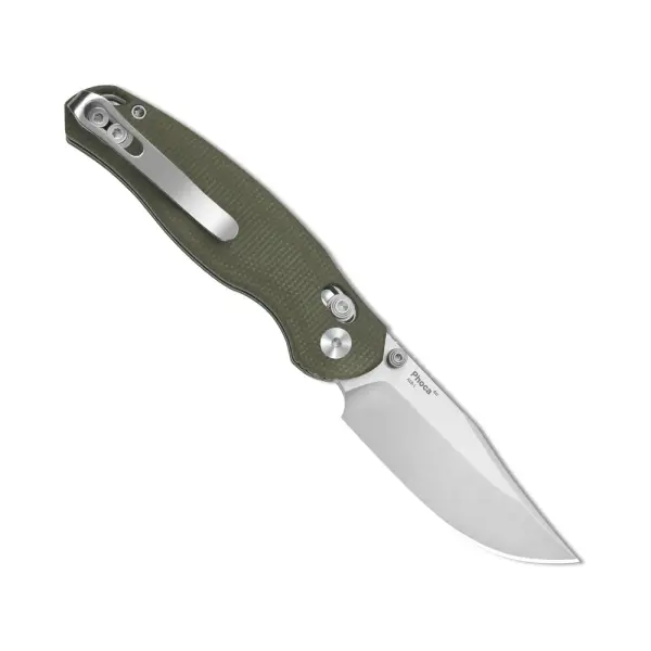 Kizer Phoca CC Clutch Lock Folder AEB-L Stahl Micarta Green