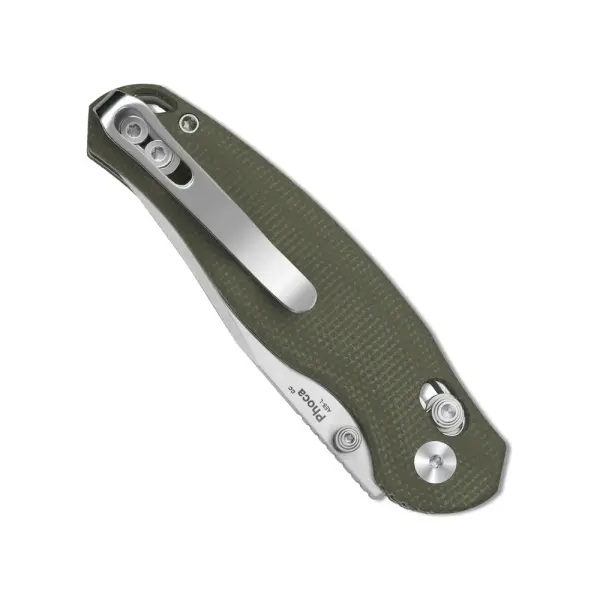 Kizer Phoca CC Clutch Lock Folder AEB-L Stahl Micarta Green