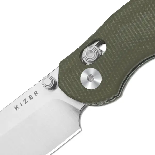 Kizer Phoca CC Clutch Lock Folder AEB-L Stahl Micarta Green