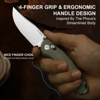 Kizer Phoca CC Clutch Lock Folder AEB-L Stahl Micarta Green