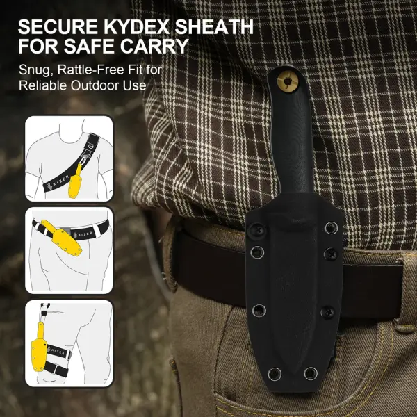 Kizer Drop Bear Fix 3 Outdoormesser 14C28N Stahl G10 Black