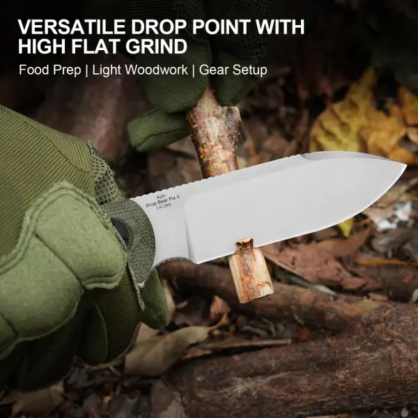Kizer Drop Bear Fix 3 Outdoormesser 14C28N Stahl Micarta Grün