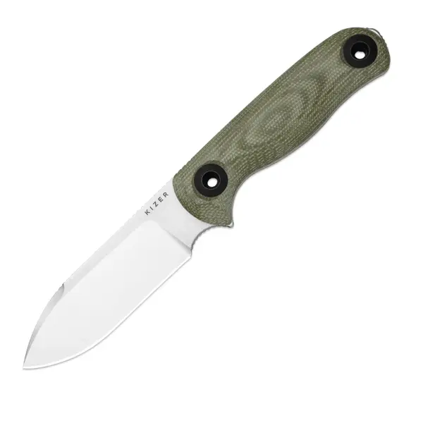 Kizer Drop Bear Fix 3 Outdoormesser 14C28N Stahl Micarta Grün