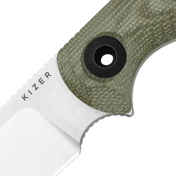 Kizer Drop Bear Fix 3 Outdoormesser 14C28N Stahl Micarta Grün