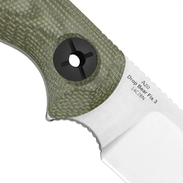 Kizer Drop Bear Fix 3 Outdoormesser 14C28N Stahl Micarta Grün