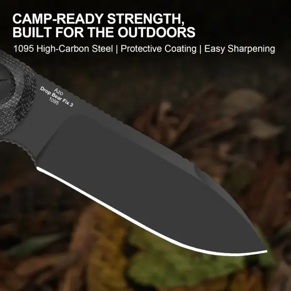 Kizer Drop Bear Fix 3 Outdoormesser 1095 Stahl All Black