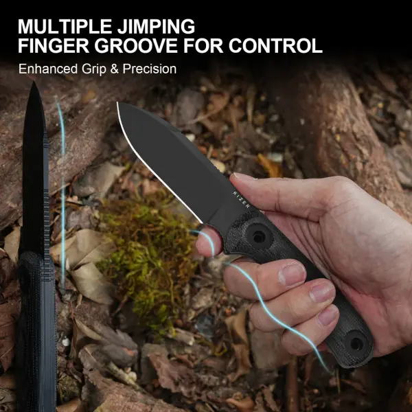 Kizer Drop Bear Fix 3 Outdoormesser 1095 Stahl All Black