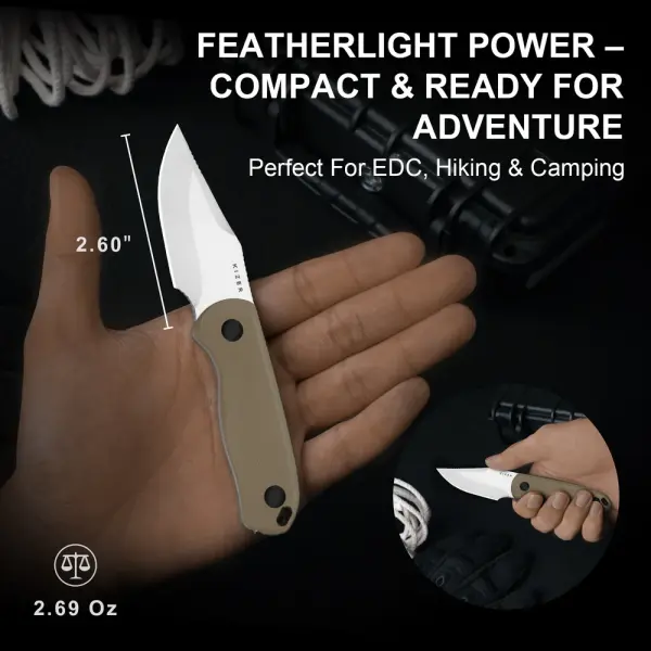 Kizer Drop Bear Fixed Blade AEB-L Stahl G10 EDC