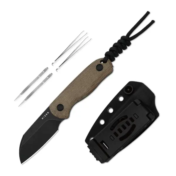 Kizer Drop Bear Fixed Blade AEBL Stahl Norplex UltreX™ Micarta