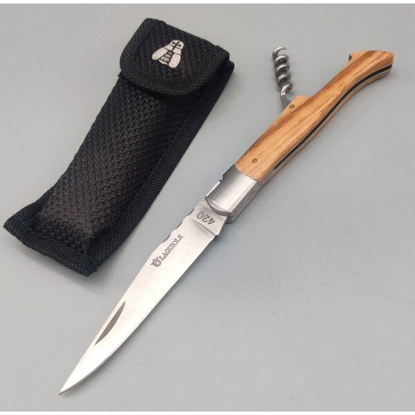 Baladeo Laguiole Corkscrew Zebra Wood Vespermesser Slipjoint