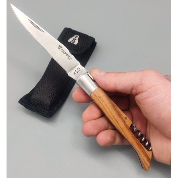 Baladeo Laguiole Corkscrew Zebra Wood Vespermesser Slipjoint