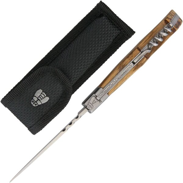 Baladeo Laguiole Corkscrew Zebra Wood Vespermesser Slipjoint