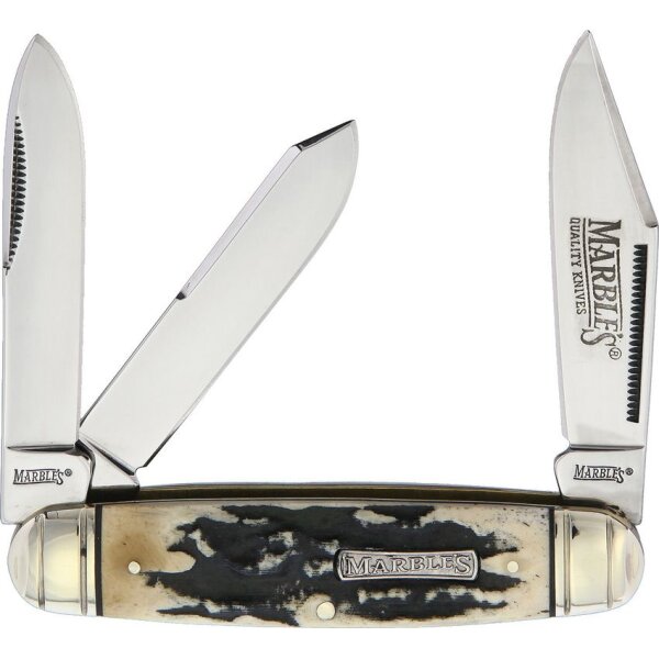 Marbles Large Black Stag Cattleman Whittler Slipjoint Taschenmesser