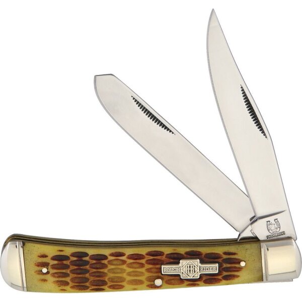 Rough Ryder Trapper Amber Jigged Bone Slipjoint Taschenmesser