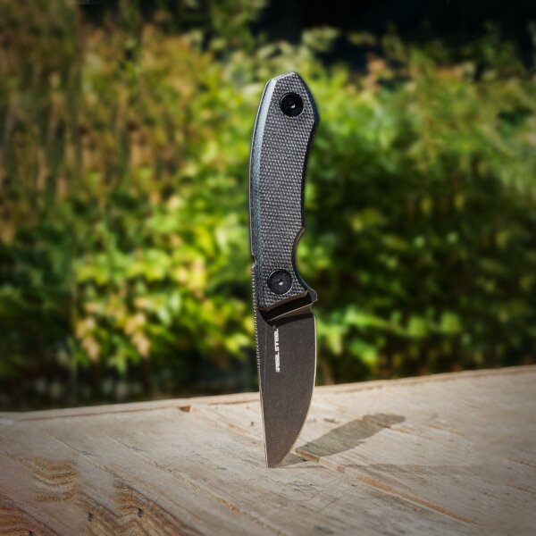 Real Steel Receptor Blackwash Neckknife EDC Micarta 14C28N Stahl