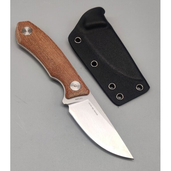 Real Steel Receptor Stonewash Neckknife EDC Micarta 14C28N Stahl