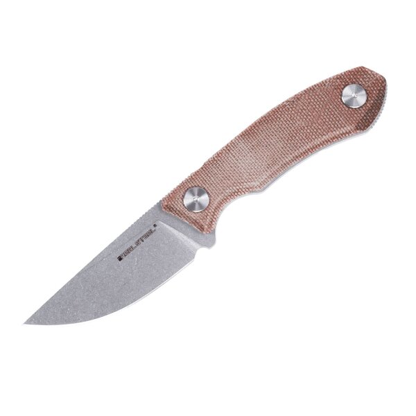 Real Steel Receptor Stonewash Neckknife EDC Micarta 14C28N Stahl