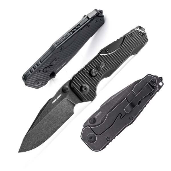 Real Steel RSK Evolution Ironclad D2 Stahl Framelock G10 Griff Black