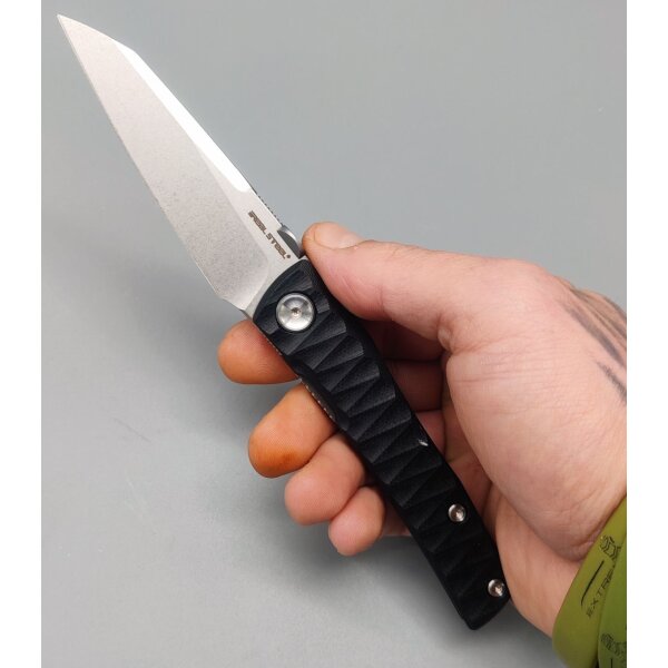 Real Steel Destra Phantom Flipper Nitro-V Stahl G10 Grooved Black